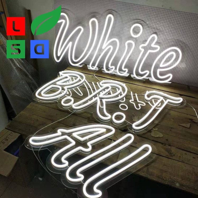 AC100AC240V LED Neon Word Signs Dual Lines White Neon Wall Light