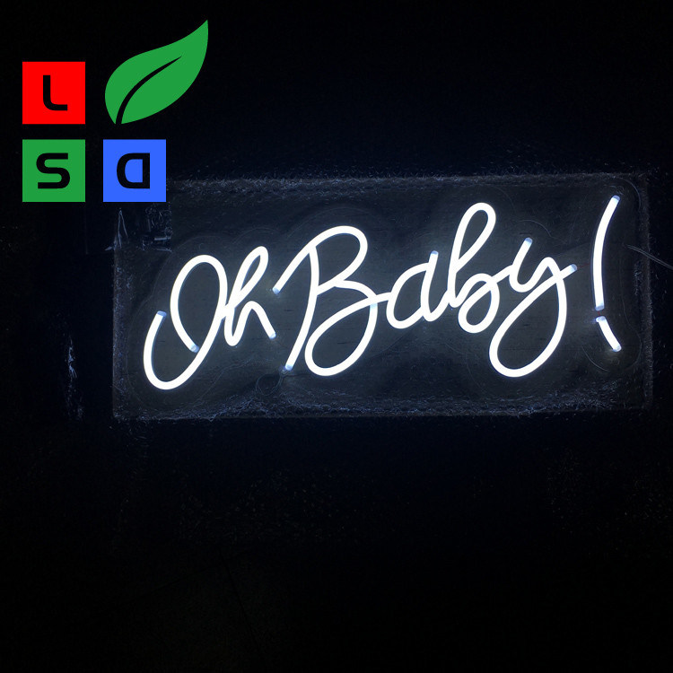 LED Neon Sign Small Neon Flex Letter Sign White Logo Shop Display