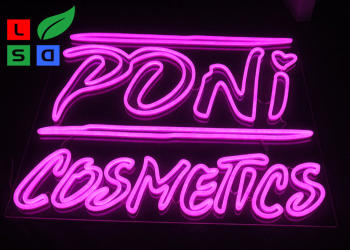 12V Voltage Pink Color Dual Lines Custom Made Neon Signs For Interior