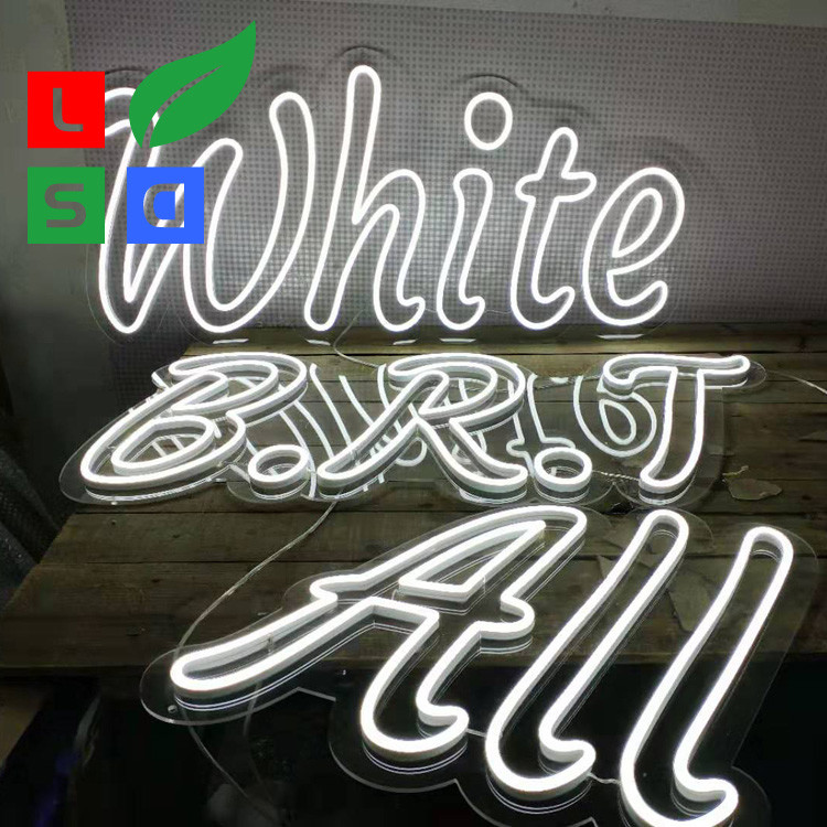 LED Neon Word Signs 100240V Input Dual Lines White Neon Sign