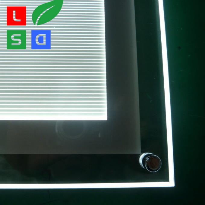 Rectangle 25mm Crystal Led Light Box Display Customized Lighted Menu Box