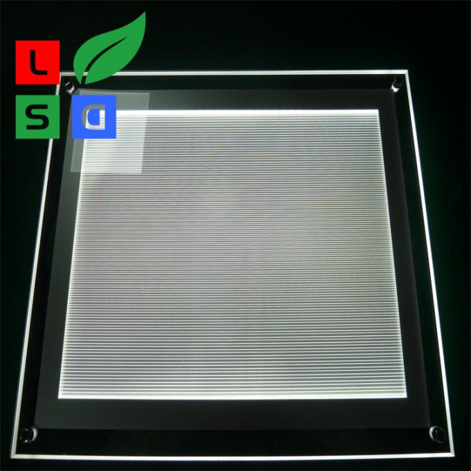Rectangle 25mm Crystal Led Light Box Display Customized Lighted Menu Box