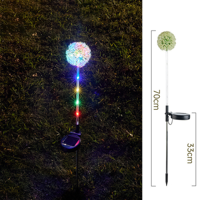 Ground Plug Triple Dandelion Solar Lawn Light for Outdoor Garden Landscape Ambient Patio