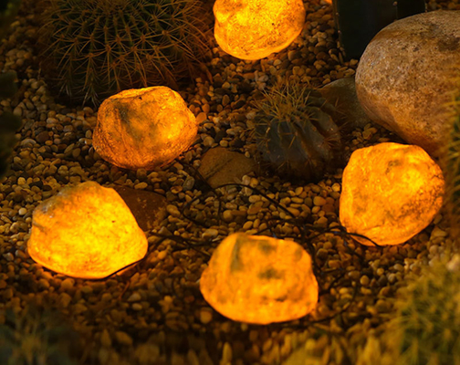 Outdoor Simulation Stone Solar String Lights Waterproof for Home Park Courtyard Balcony Ambient