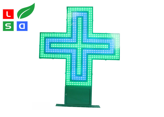 P25 RGB LED Shop Display LED Pharmacy Cross Sign WiFi Control Double Sided