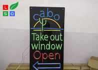 OEM Unbreakable Colourful LED Neon Open Sign Door Warning For Advertising Shops