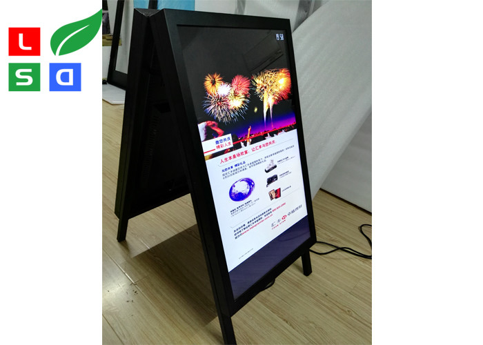 Double Side 32inch Floor Standing Lcd Advertising Player A Shaped Board 350cd/m2