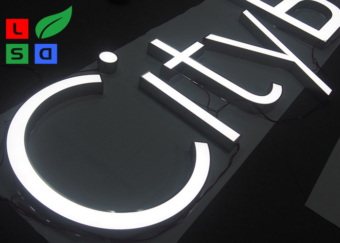 Anti Rust 60mm Halo Lit Sign Letters Illuminated Exterior Signage LED ...