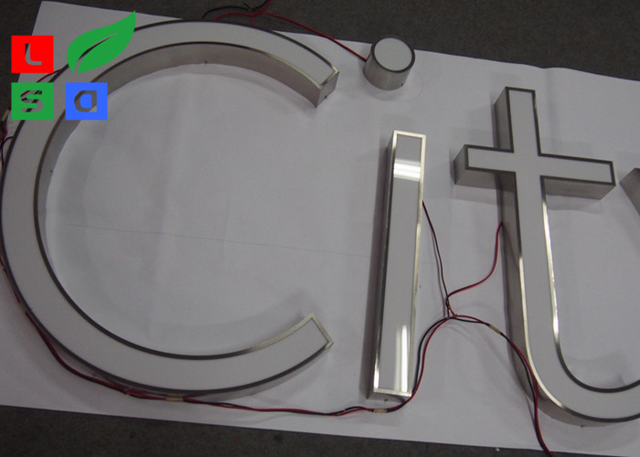 Anti Rust 60mm Halo Lit Sign Letters Illuminated Exterior Signage LED ...