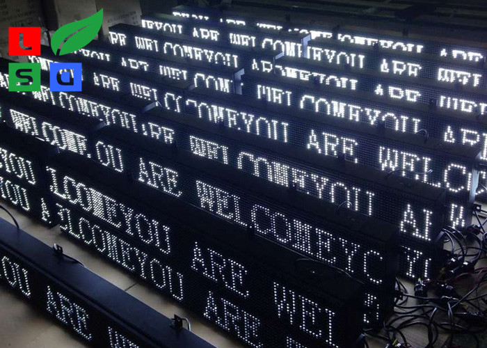 Signboard Led White White Color LED Sign Board , Net Cord Control LED Scrolling Message ...
