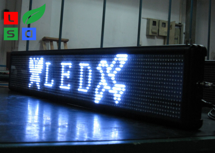Signboard Led White White Color LED Sign Board , Net Cord Control LED Scrolling Message ...