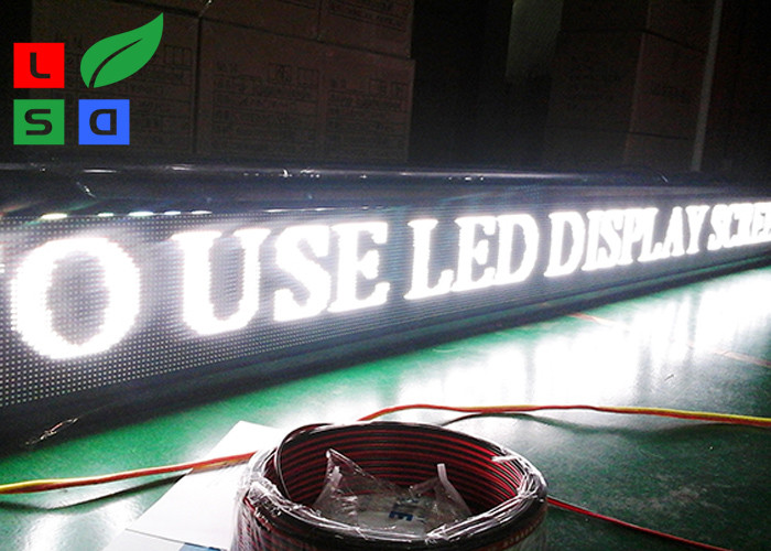 Signboard Led White White Color LED Sign Board , Net Cord Control LED Scrolling Message ...