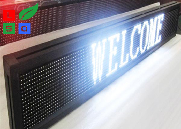 Signboard Led White White Color LED Sign Board , Net Cord Control LED Scrolling Message ...