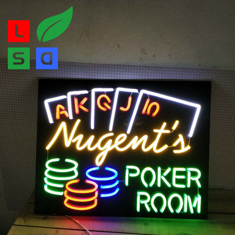 RGB Emitting Color flex Neon Business Signs Black Backing Customized Design