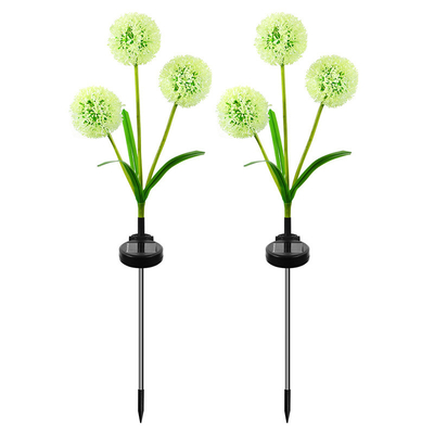 Ground Plug Triple Dandelion Solar Lawn Light for Outdoor Garden Landscape Ambient Patio