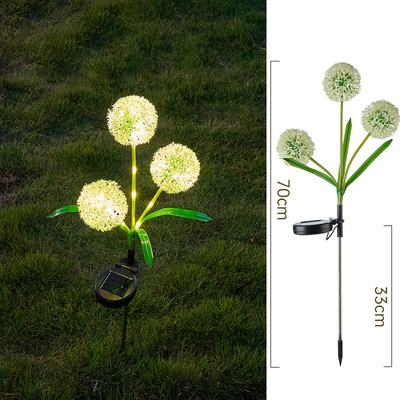 Ground Plug Triple Dandelion Solar Lawn Light for Outdoor Garden Landscape Ambient Patio