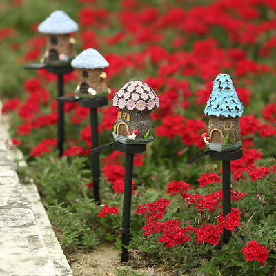 Lawn Landscape Solar Mushroom Lights Outdoor Ground Plug Cartoon Garden House Lights