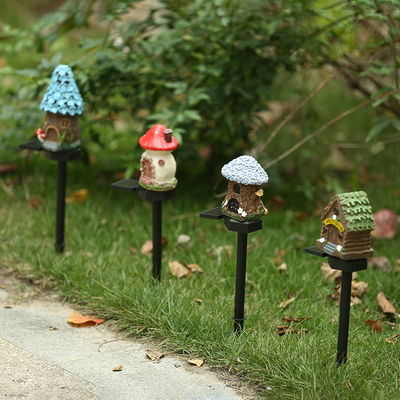 Lawn Landscape Solar Mushroom Lights Outdoor Ground Plug Cartoon Garden House Lights