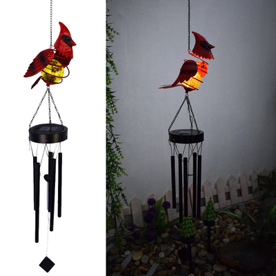 Waterproof Solar Moon Wind Chime Light Iron Sun Lawn Floodlight for Garden Yard