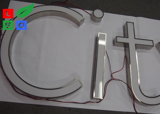 Anti Rust 60mm Halo Lit Sign Letters Illuminated Exterior Signage  LED Channel Letter Sign