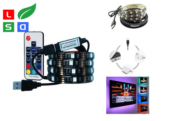 CRI >80 LED Commercial Lights USB Plug Rgb Flexible LED Strip For TV Background