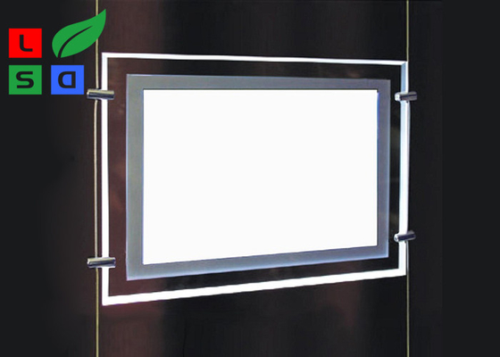 Suspension 3014 SMD LED Crystal Light Box 11mm thick For Window Poster Display