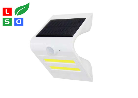 Outdoor Curved 5W LED Solar Power Lamp 6000K Solar garden Wall Light