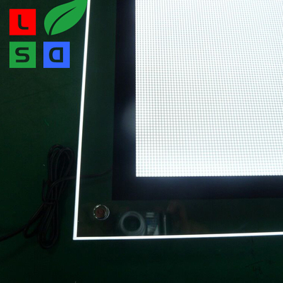 Rectangle 25mm Crystal Led Light Box Display Customized Lighted Menu Box